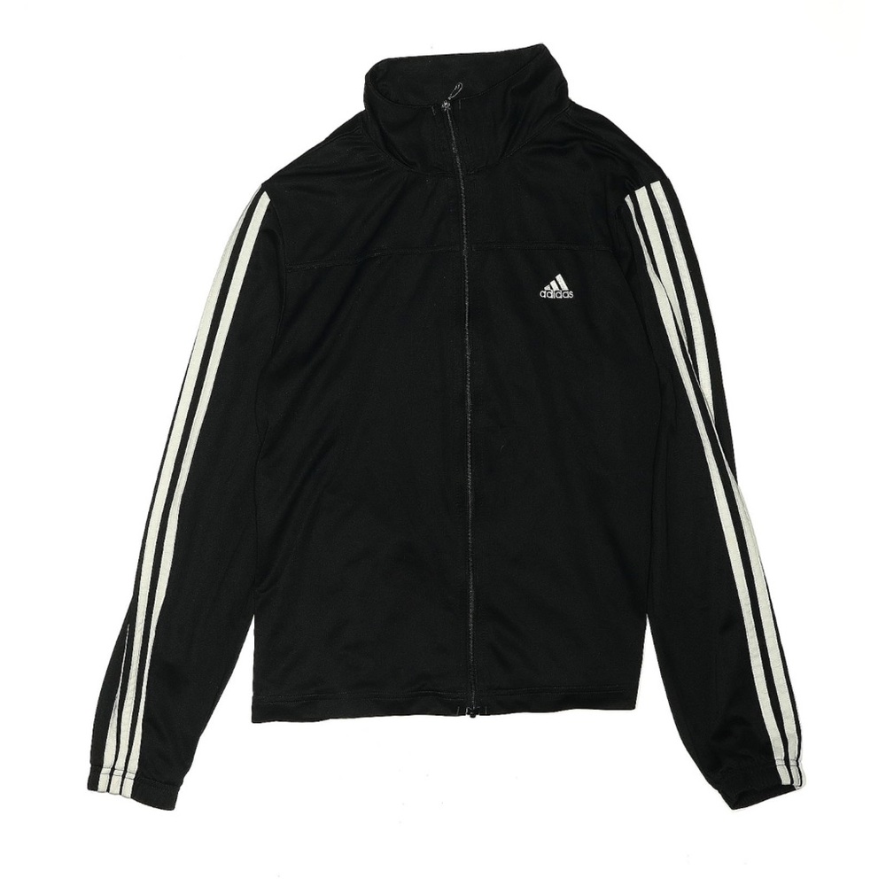 Adidas Black Track Jacket with White Accents